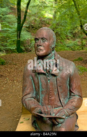 Bronze-Statue Skulptur des schottischen Dichters Robert Burns in den Birks Aberfeldy Moness Perthshire Stockfoto