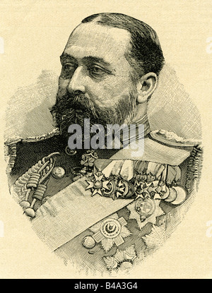 Alfred, 6.8.1844 - 30.7.1900, Herzog von Sachsen-Coburg-Gotha 22.8.1893 - 30.7.1900, Porträt, Gravur, ca. um das Jahr 1895, Stockfoto