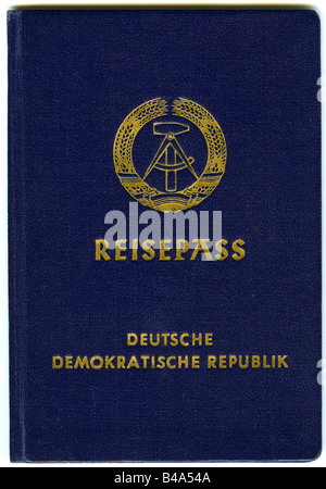 Geografie/Reisen, Deutschland, Deutsche Demokratische Republik, Dokumente, Reisepass, 1990, Stockfoto