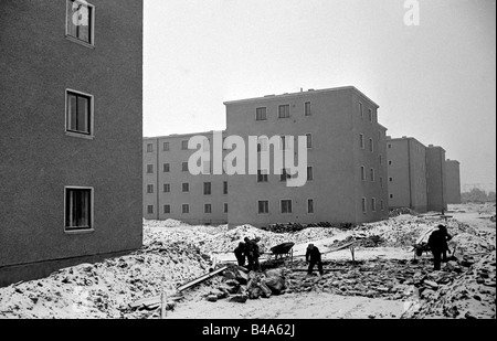 Geografie/Reisen, Deutschland, Berlin, Gebäude, Wohngebiet, 1950er Jahre, Stockfoto