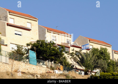 Neue israelische Siedlungen im Bau in den besetzten Gebieten zwischen Jerusalem und Jericho, West Bank, Palästina. Stockfoto