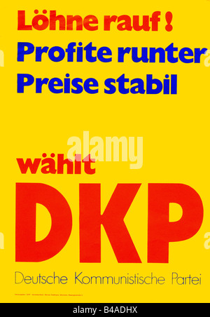 Geografie/Reisen, Deutschland, Politik, Parteien, Kommunistische Partei Deutschlands (Deutsche kommunale Partei, DKP), Plakat, Parlamentswahlen, Bayern, 1970, Stockfoto