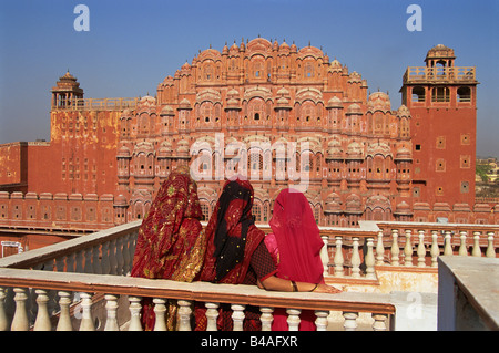Indien, Jaipur, Windpalast, Hawa Mahal, Frauen Stockfoto
