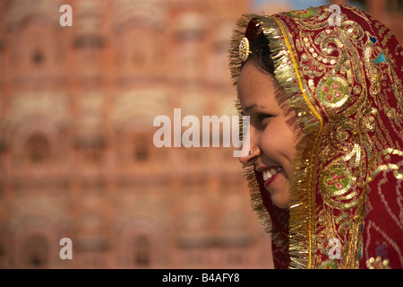 Indien, Jaipur, Rajasthan, Frau, Gesicht, Profil Stockfoto