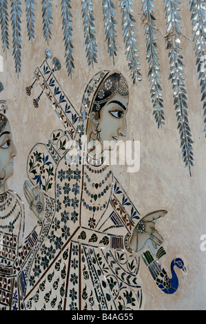 Indien, Udaipur, Lake Palace Hotel, Mosaik Stockfoto