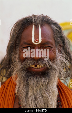 Indien, Udaipur, Rajasthan, Sadhu, heiliger Mann Stockfoto