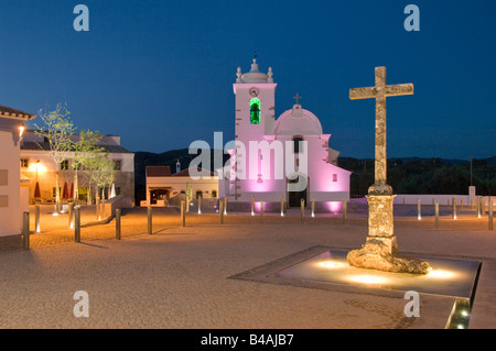 Querença Dorf am Abend, in der Nähe von Loulé Stockfoto