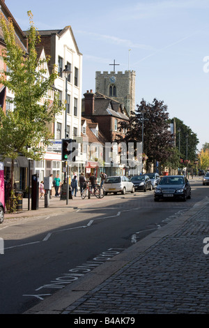 Berkhamsted Town Center Hautpstraße Hertfordshire, England, Vereinigtes Königreich. Stockfoto