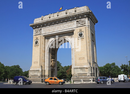 Bukarest, Triumphbogen Stockfoto