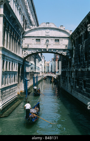 Italien Venedig Brücke der Seufzer der Dogenpalast von Markusplatz entfernt Stockfoto