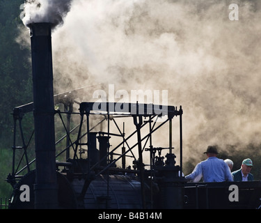 Eine funktionierende Nachbildung des "Puffing Billy" auf der Pockerley Waggonway bei Beamish, County Durham, England Stockfoto