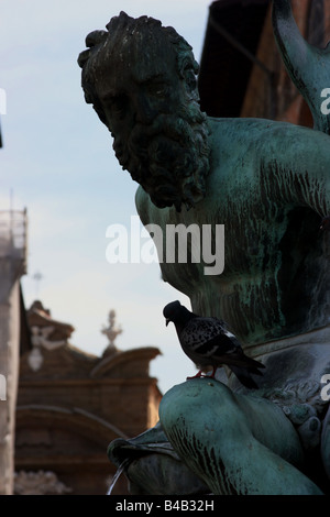 Detail der Brunnen von Neptun, Florenz, Italien Stockfoto