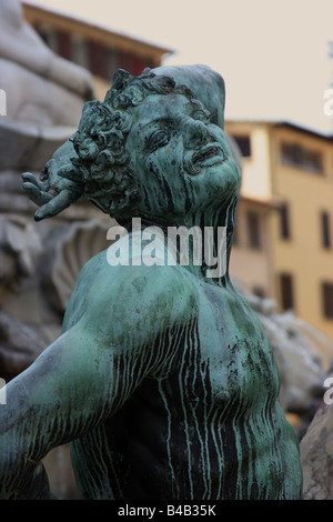 Detail der Brunnen von Neptun, Florenz, Italien Stockfoto