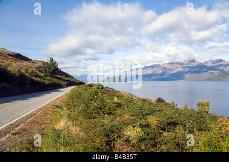 Lake Wakatipu mit Blick nach Süden in Richtung Queenstown, Neuseeland Stockfoto