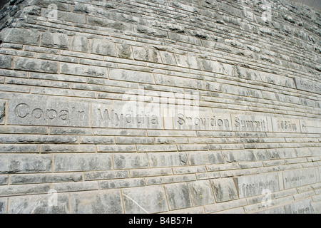 Das neue Café, erbaut im Jahre 2008 auf der Oberseite Snowdon, Snowdonia, Nordwales Stockfoto