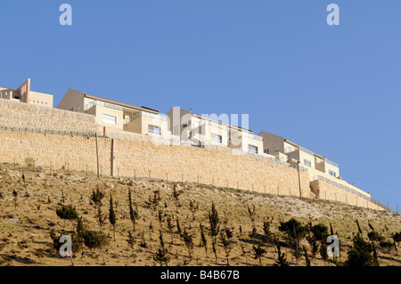 Neue israelische Siedlungen im Bau in den besetzten Gebieten zwischen Jerusalem und Jericho, West Bank, Palästina. Stockfoto