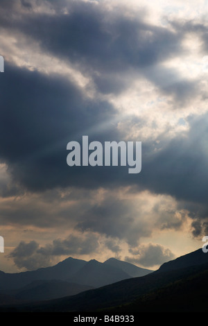 Snowdon von Capel Curig Snowdonia Wales Stockfoto