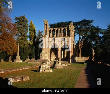 Die Ruine der Dryburgh Abbey ein Opfer der 14. Jahrhundert Kriege zwischen England und Schottland. Stockfoto