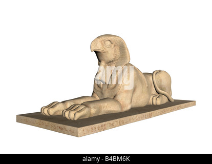 Statue der ägyptische Gott Horus auf weiß isoliert Stockfoto