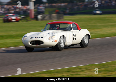 Martin Brundle fahren einen Jaguar E-Type lightweight Stockfoto