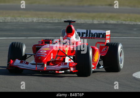 Motor-Sport, Michael Schumacher im Ferrari, Formel 1, Personen, Race Driver, Rennstrecke, Strecke, Rennstrecke fahren, diagonal Stockfoto