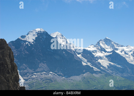 Alpine Landschaften und Ausblicke Eiger Monch Jungfrau Nordwand Stockfoto