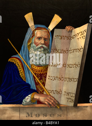 Moses und die zehn Gebote Stockfoto