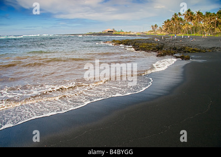 Punalu u Black Sand Beach Big Island Hawaii Pacific Ocean Stockfoto