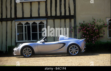 Auto, Lotus Elise 111, Cabrio, Modell Jahr 2002-, Silber, oben offen, stehend, Wahrung, seitliche Ansicht Stockfoto