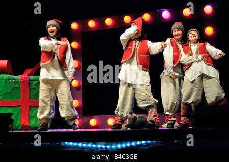 Finnland Rovaniemi Santa Park-Bühnen-performance Stockfoto