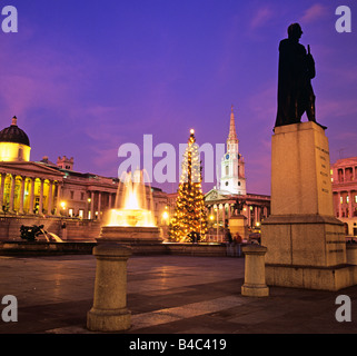 Weihnachten In Trafalgar Square-London-Großbritannien-Europa Stockfoto