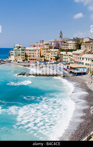 Malerischen Überblick über die Stadt von Bogliasco Ligurien Italien Stockfoto