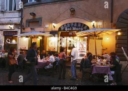 Pizzeria am Abend Trastevere Rom Italien Stockfoto