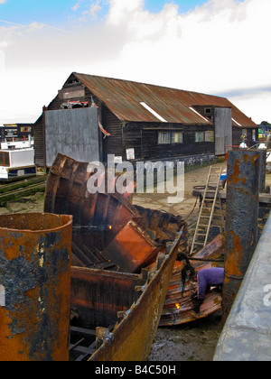 Shuttlewood Werft, eine traditionelle Werft Paglesham Essex Großbritannien Großbritannien England UK 2008 Stockfoto