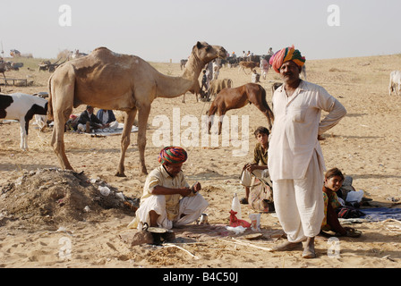 Verkäufer bei Camel Fair Pushkar Stockfoto