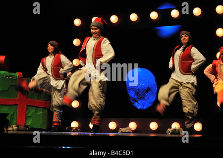 Finnland Rovaniemi Santa Park-Bühnen-performance Stockfoto