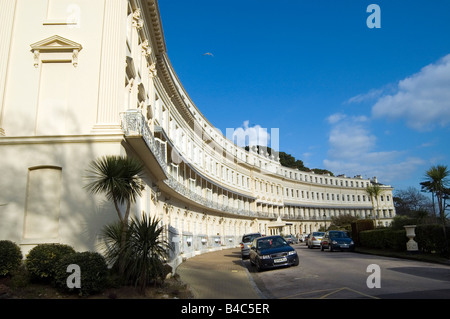 Hesketh Crescent und Osborne Hotel in Torquay an der englischen Riviera, Devon,, Hesketh Crescent ist ein elegantes Grad II * Regency Crescent im Jahre 1846 gebaut. Stockfoto