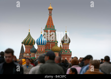 Kathedrale von Basilius und dem Roten Platz, Moskau, Russland Stockfoto