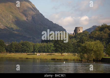 Dolbadarn Burg über Llyn Padarn, Snowdonia, Wales Stockfoto