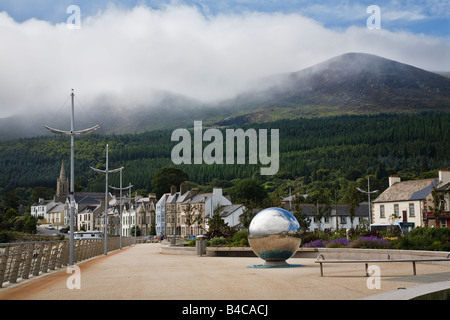 Skulptur auf Newcastle promenade (weltweite Reisen von Chris Wilson), County Down, Nordirland, Vereinigtes Königreich Stockfoto