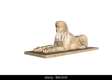 3D Abbildung od eine isolierte Statue einer Sphinx Stockfoto