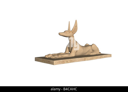 Isolierte 3D Illustration des ägyptischen Gottes Anubis Stockfoto