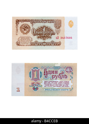 Ein USSR Rubel aus dem Jahr 1961 - beide Seiten. Cut-Out. Stockfoto