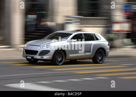 Auto, Rinspeed Chopster Kreuz Land Fahrzeug, Modelljahr 2005-Silber, 600 PS, fahren, schräg von vorne, Vorderansicht, Stockfoto