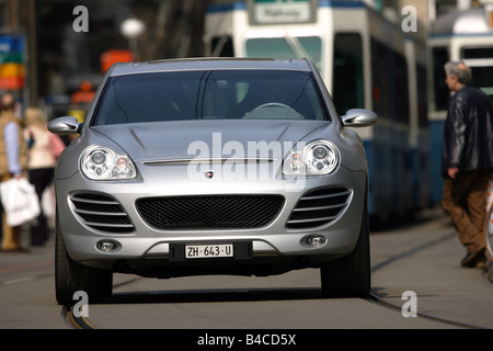 Auto, Rinspeed Chopster Kreuz Land Fahrzeug, Modelljahr 2005-Silber, 600 PS, fahren, Vorderansicht, Stadt, Fotograf: Hans Stockfoto