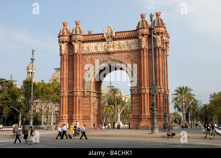 Triumphbogen (Arc de Triomf) in Barcelona, Spanien Stockfoto