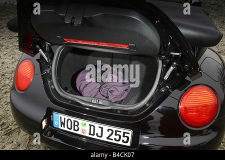 Auto, VW Volkswagen New Beetle Cabrio, Modell Jahr 2003-, schwarz, Blick ins Boot, Technik/Zubehör, Zubehör Stockfoto