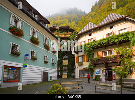 Stadt von Hallstatt in Niederösterreich Stockfoto