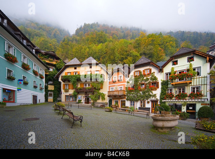 Stadt von Hallstatt in Niederösterreich Stockfoto