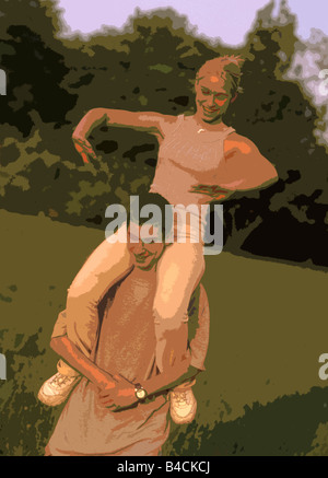 Huckepack Stockfoto